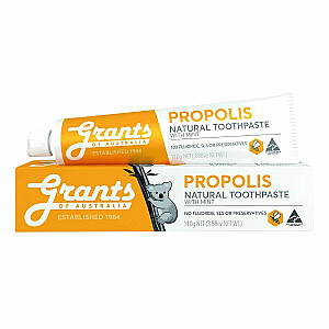 AUSTRALIA GRANTS Dabīga zobu pasta ar propolisu un piparmētru aizsargājoša zobu pasta ar propolisu bez fluora 110g