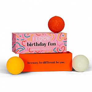I LOVE SET Birthday Fun Bath Fizzers kule do kąpieli 3х150г.