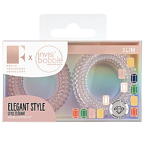 INVISIBOBBLE SET Elegants matu gredzens plāns rozā stikla stikla matu lentes komplekts