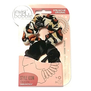 INVISIBOBBLE Velvet Sprunchie True Black and Purrfection Hairband 2 gab.