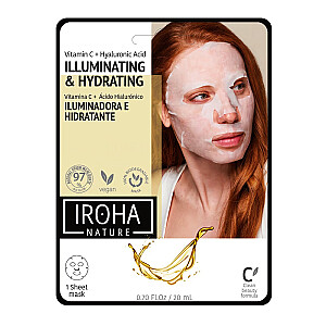 IROHA NATURE Illuminating &amp; Hydrating Tissue Face Mask осветляющая и увлажняющая тканевая маска с витамином С и гиалуроновой кислотой 20 мл
