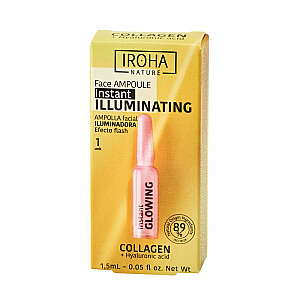 IROHA NATURE Instant Flash Осветляющая ампула для лица с коллагеном и гиалуроновой кислотой 1,5 мл