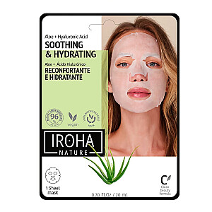 IROHA NATURE Soothing & Hydrating Tissue Face Mask увлажняющая тканевая маска с алоэ и гиалуроновой кислотой 20 мл
