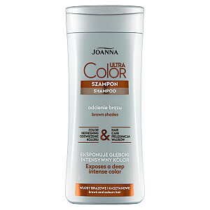 JOANNA Ultra Color System šampūns brūniem un kastaņbrūniem matiem, kas izceļ brūnus un kastaņu toņus, 200 ml