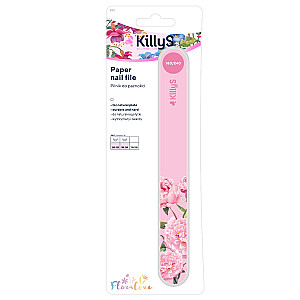 Бумажная пилочка для ногтей KILLYS Floralove прямая розовая 180/240