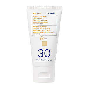 KORRES Yoghurt Tinted Sunscreen тонирующий крем для лица с фильтром SPF30 Nude 50мл