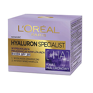 L&#39;OREAL Hyaluron Specialist dienas krēms SPF20 aizpildošs mitrinošs kopšanas līdzeklis 50 ml