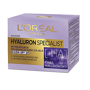 L&#39;OREAL Hyaluron Specialist dieninis kremas SPF20 užpildantis drėkinamoji priežiūra 50 ml