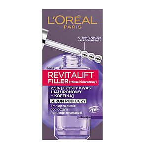 L&#39;OREAL Revitalift Filler acu serums grumbu un tumšo loku samazināšanai, 20 ml