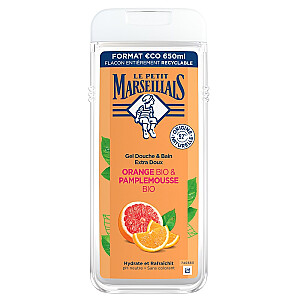 LE PETIT MARSEILLAIS Organiskā greipfrūtu un organisko apelsīnu dušas un vannas želeja 650ml