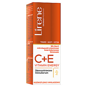 LIRENE Vitamin Energy C + E koncentruotas veido, kaklo ir akių stimuliatorius, skaistinantis ir lyginantis 30 ml