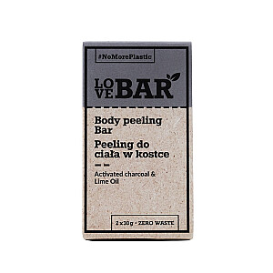 LOVE BAR Body Peeling Bar кубики для пилинга тела с активированным углем и лаймом 2х30г
