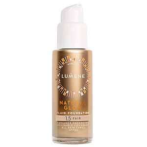 LUMENE Natural Glow Fluid Foundation SPF20 izgaismojošs un izlīdzinošs tonālais krēms 1,5 Fair 30 ml