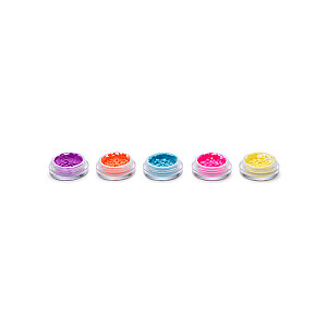MAKEUP REVOLUTION SET Creator Artist Loose Pigment Pots набор рассыпчатых пудр Фиолетовый, Коралловый, Синий, Розовый, Желтый 5х0,8г
