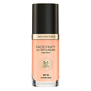 MAX FACTOR Facefinity All Day Flawless Foundation 3 in 1 SPF20 ar toni Twarzy 35 Pearl Beige, 30 ml