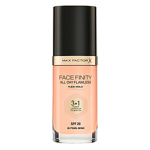 MAX FACTOR Facefinity All Day Flawless Foundation 3 in 1 SPF20 su atspalviu twarzy 35 Pearl Beige, 30 ml