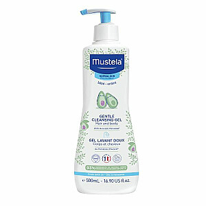 MUSTELA Bebe Enfant Gentle Cleansing Gel matu un ķermeņa želeja ķermeņa un matu mazgāšanai 500ml