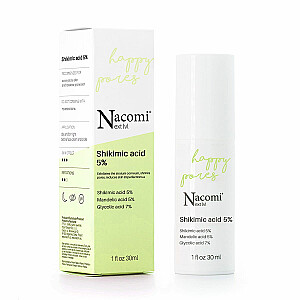 NACOMI Next Level Shikimic Acid 5% нормализующая сыворотка с шикимовой, гликолевой и миндальной кислотами для проблемной кожи с расширенными порами 30мл