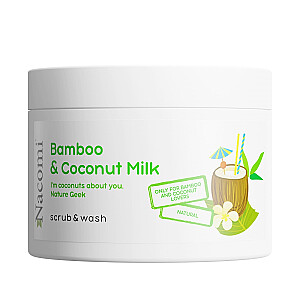 NACOMI Scrub &amp; Wash ķermeņa skrubja putas Bambusa un kokosriekstu piens 180ml