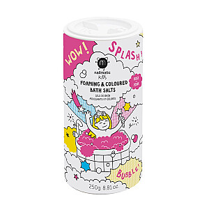 NAILMATIC Kids Foaming &amp; Colorued Соль для ванн пенящаяся соль для ванн для детей Розовая 250г
