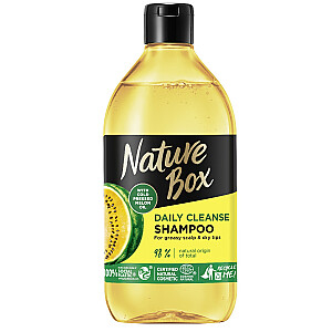 NATURE BOX Melon Oil attīrošs matu šampūns taukainai galvas ādai un sausiem galiem ar dzelteno arbūzu sēklu eļļu 385ml