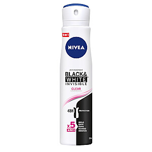 NIVEA Black &amp; White Invisible Clear pretsviedru aerosols 48 stundas 250 ml
