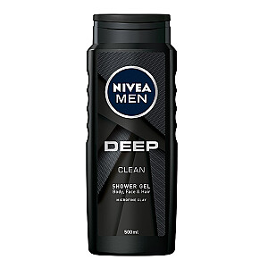NIVEA Men Deep Clean dušas želeja sejai, ķermenim un matiem 500ml