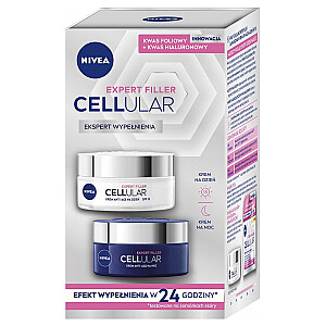 NIVEA SET Hyaluron Cellular Filler pretgrumbu dienas krēms 50 ml + pretgrumbu nakts krēms 50 ml