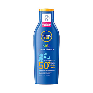 NIVEA Sun Kids Protect &amp; Care 5in1 sauļošanās losjons bērniem ar organisko mandeļu eļļu 200ml