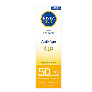 NIVEA Sun UV Face Anti-Age Q10 sauļošanās pretgrumbu sejas krēms SPF50 50 ml
