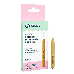 NORDICS Bamboo Interdental Brushes bambusa birstes starpzobu tīrīšanai 0,4 mm 8 gab.