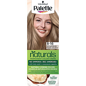 PALETTE Naturals Permanent Color Creme Fruity matu krāsa ar šī sviestu un auzu pienu 8-16 pelni gaiši blondi
