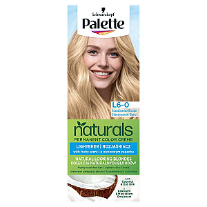 Matu krāsa PALETTE Permanent Naturals Color Creme Go Blonde ar kokosriekstu un argana eļļu L6-0 (100) Skandināvu blondīne
