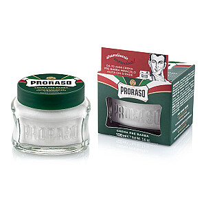 PRORASO Green Pre Barba gaivus kremas prieš skutimąsi su eukalipto aliejumi 100ml