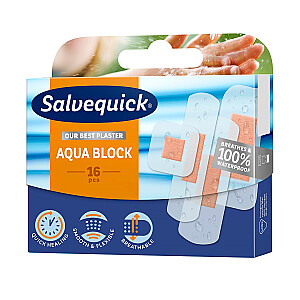 Ūdensizturīgi plāksteri SALVEQUICK Aqua Block 16 gab.