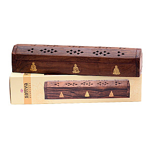 SATTVA Аюрведическая деревянная шкатулка для благовоний Будда деревянная шкатулка для благовоний с мотивом Будды