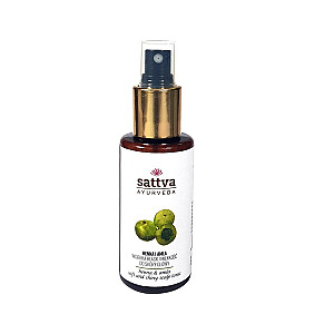 SATTVA Soft And Shiny Scalp Tonic piešķir galvas ādai spīdumu un maigumu. Henna un amla 100 ml
