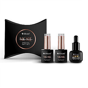 SILCARE SET Dāvanu komplekts Mani More Special UV/LED 2xColor Polish Gel hibrīda nagu lakas 2x10 g + 24K Millionails Dry Nail Oil 15 ml