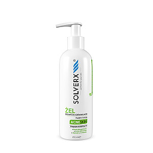 SOLVERX Acne Skin želeja sejas un acu mazgāšanai un kosmētikas noņemšanai aknes un taukainai ādai 200ml