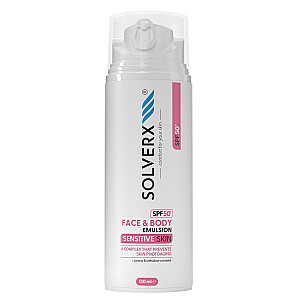 SOLVERX Sensitive Skin emulsija sejai un ķermenim SPF50+ 150ml