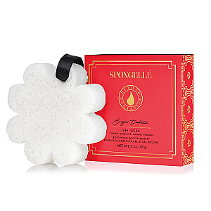 Губка SPONGELLE в упаковке с белым цветком, пропитанная мылом для мытья тела Sugar Dahila