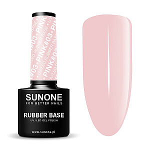 SUNONE UV/LED Gel Polish Color Rubber Base hibrīda laka Pink 03 5ml