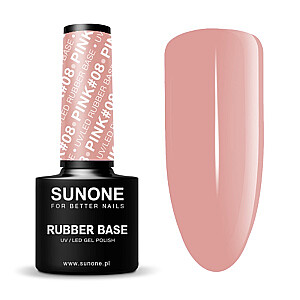 SUNONE UV/LED Gel Polish Color Rubber Base hibrīda laka Pink 08 5ml