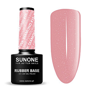 SUNONE UV/LED Гель-лак Цветная резиновая основа lakier hybrydowy Pink Diamond 14 5 мл