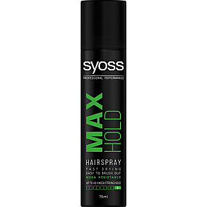 Лак для волос SYOSS Max Hold устойчивый к внешним воздействиям, сверхсильный 75мл