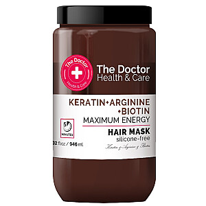 THE DOCTOR Health &amp; Care stiprinoša matu maska Keratīns + Arginīns + Biotīns 946ml