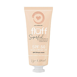 FLUFF Super Food Face Cream SPF50 ādas toņa vakara krēms 50ml