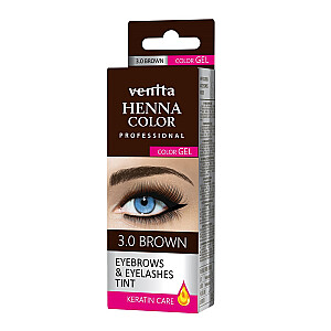VENITA Professional Henna Color Gel gēla krāsa uzacīm un skropstām 3.0 Brown