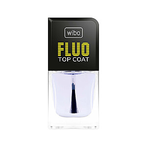 WIBO Fluo Top Coat, caurspīdīga virskārta nagiem, 8,5 ml
