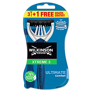 WILKINSON Sword Xtreme3 Ultimate Plus vienkartiniai skustuvai 4 vnt.